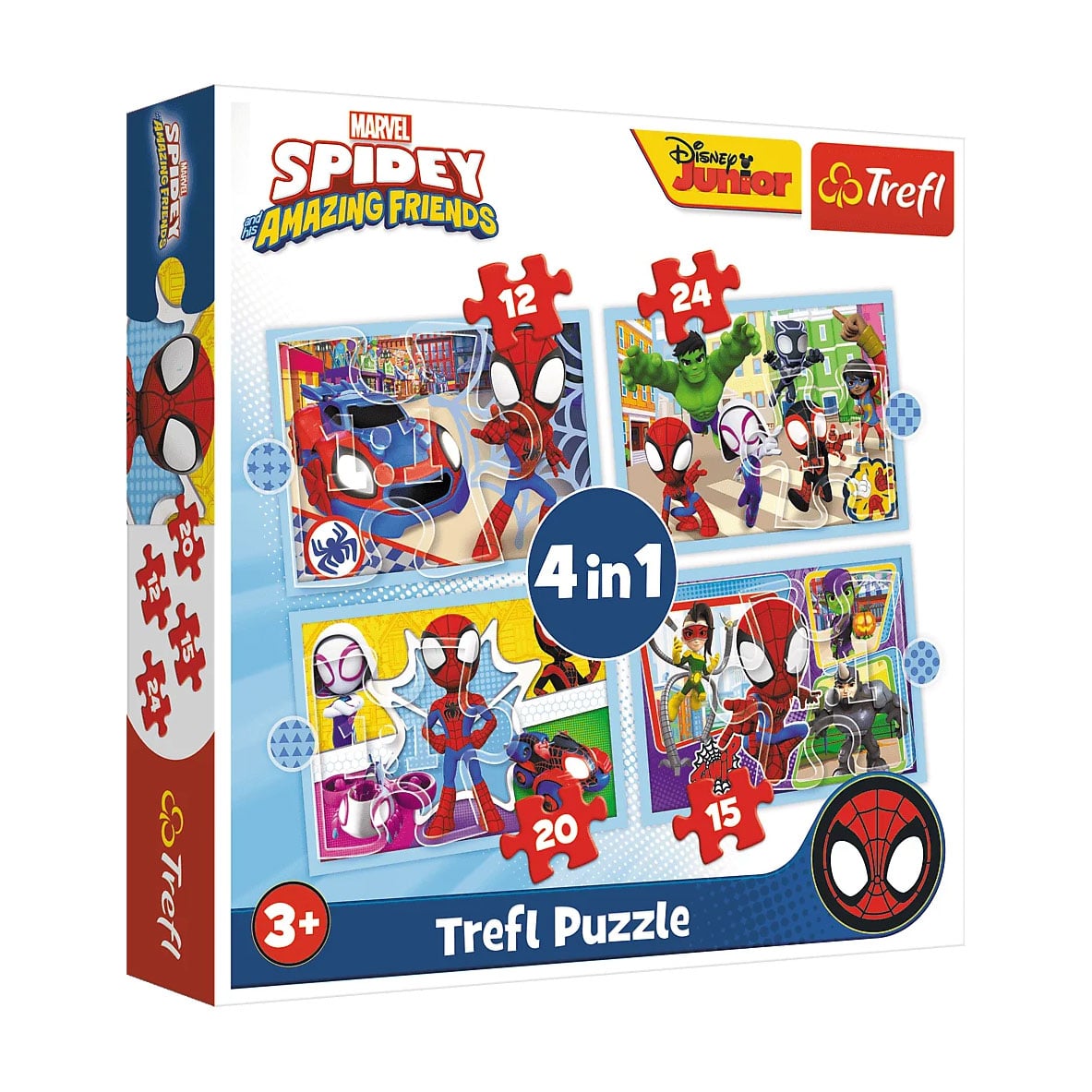 Пазли 4 в 1 Trefl Marvel Spidey's Team, 28.5*20.5 см, від 3 років, 71 елемент (34611)